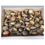 Gp asst ornate Victorian brass door knobs,