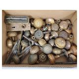Gp asst ornate Victorian brass door knobs,