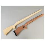 2 unfinished gun stocks, walnut, etc.- 43' longest