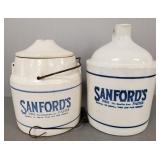 2 pcs advertising stoneware Sanford's Ink: jug &