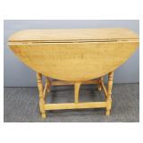 Tiger maple drop leaf gateleg table- 30'H 40'W