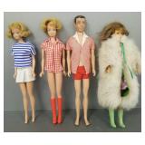 4 vintage Barbie & Friend dolls