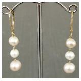 14k earrings s/w pearls- 3.0g total