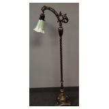 Heavy ornate brass clawfoot floor lamp w/