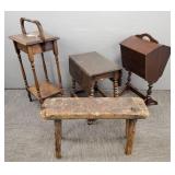 4 pcs small furniture: smokestand, drop leaf