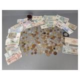 Large Gp foreign coins & currency