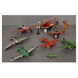 Group vintage metal toy airplanes, etc incl Hubley