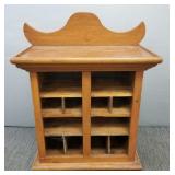 Primitive pine cubbyhole cabinet w/ tin back- 33'H