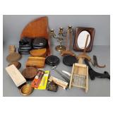 Group misc. incl 4 NOS binoculars, vintage figural