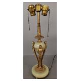 Vintage figural metal & onyx table lamp- 18 1/2'H@