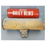 2 metal newspaper boxes: Mesabi Daily News & Mpls.