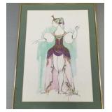 Vintage Bjorn Wiinblad print- framed 28'x 20' OD