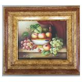 Henry signed oil on canvas- fruit still life-