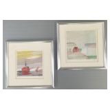 2 pencil signed & #'d lithos in Denmark frames-
