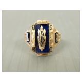 Vintage 10K gold high school ring 'K' 1958- 9.3g;