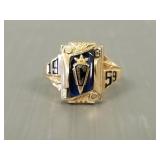 Vintage 10K gold high school ring 'C' 1959- 5.0g;