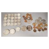 Gp coins incl 20 silver quarters, two 1921 silver