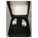 14K white gold earrings- N.O.S. marked Milor- 2.8g