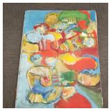 Cozmo(?) signed mid-century abstract oil