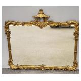 Antique wood & gesso gilt mirror w/ pagoda