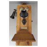 Antique oak wall phone- Chicago Telephone Supply