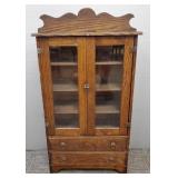 Lg antique oak doll cupboard- 301 1/2'H 15 1/2'W