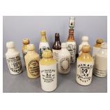 Gp vintage advertising stoneware Ginger Beer, etc