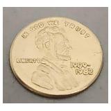 14K gold tiny Lincoln cent copy- 1982- 0.2g