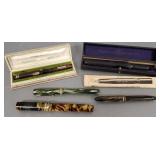 5 vintage fountain pens incl 14K gold nib