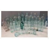 Gp antique & vintage blue glass patent medicine