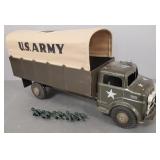 Vintage LuMar pressed steel Army truck- 19'L