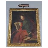 Antique oil on canvas- scribe- in gilt frame