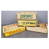 4 advertising pop bottle crates incl Coca Cola etc