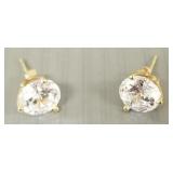 14K gold 'Diamonique' stud earrings- 2.5g over