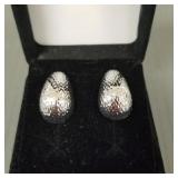 14K white gold earrings- N.O.S. marked Milor- 2.8g