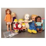 Gp vintage dolls incl Charlie Brown, Mrs. Beasley,
