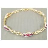 Tested 10K gold bracelet s/w tiny diamonds &