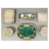 6 silver, etc. miniature cases incl enameled