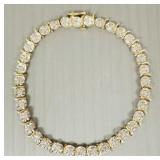 10K gold bracelet s/w diamonds- 6.4g; 7 1/4'L