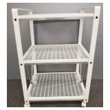 Metal 3 shelf rolling cart- 36 1/2'H 24'W 18 1/2'D