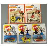 5 diecast cartoon characters w/ 3 Corgi catalogs