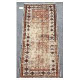 Vintage handmade Caucasin rug- approx. 3.5' x 7' -