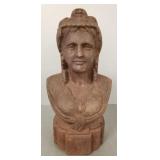 Cast iron bust of a woman- 15' tall
