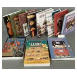 Gp books on fishing tackle, guitars, etc