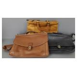 3 leather bags/ briefcases incl 2 Coach-
