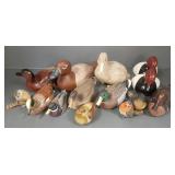 Gp asst. duck & bird figures incl signed Nancy