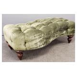Modern velvet tufted ottoman w/ 'S' curve design-