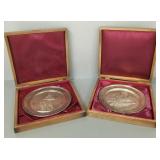 2 sterling silver plates: Moses & Holy Family- 24