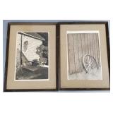 2 engravings- 1 artists proof 'Jim's Last Shed'