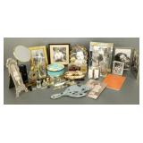 Group dresser top items, perfumes, Tiffany ceramic